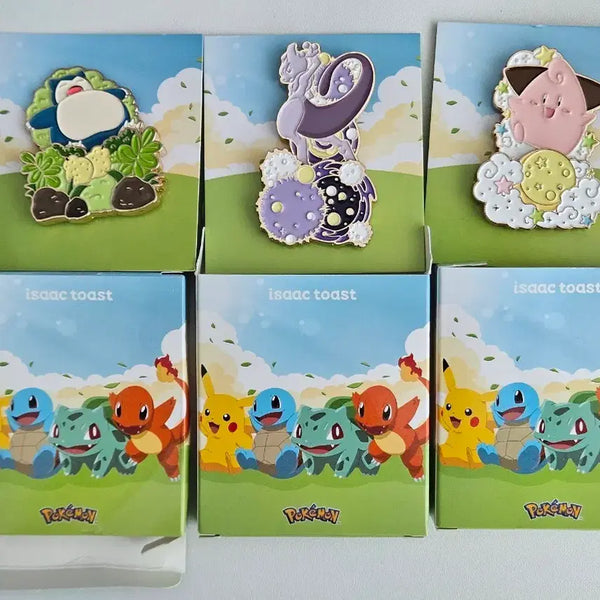 [BUNJANG] Pokemon Mewtwo, Jynx, Snorlax Badge Bundle Set / 이삭 포켓몬 뱃지 뮤츠 삐 잠만보 일괄 세트