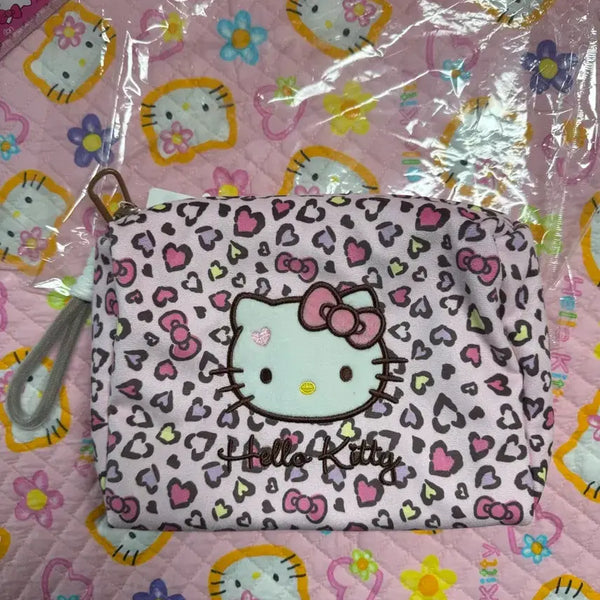 [BUNJANG] Sanrio Hello Kitty Pink Leopard Print Big Pouch / 산리오 핑크호피 빅 키티 파우치 헬로키키