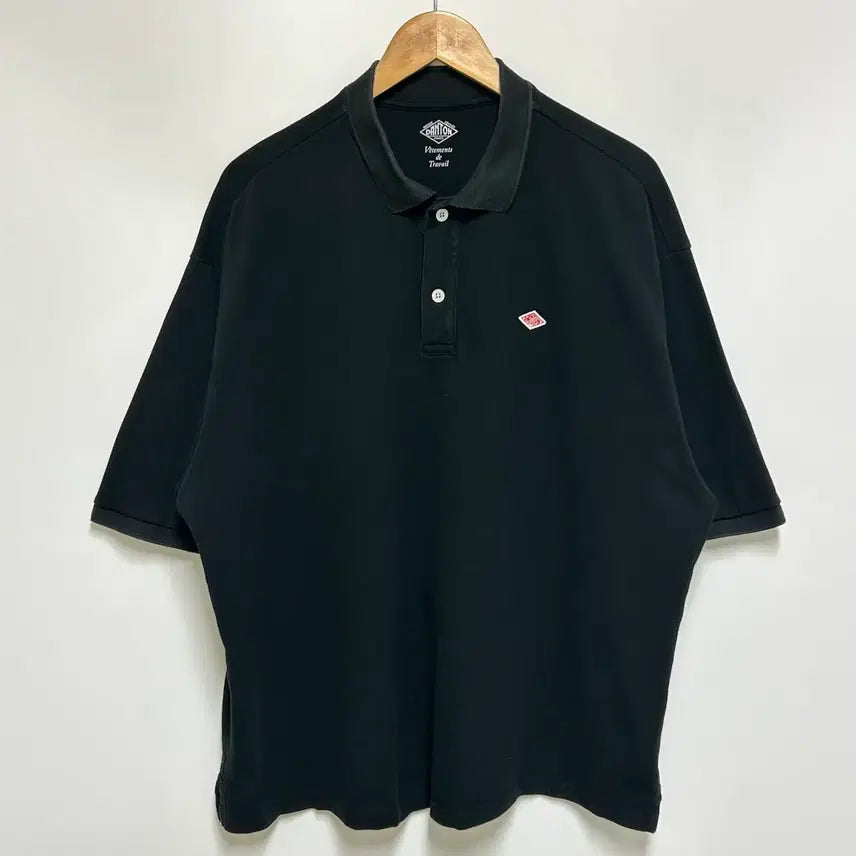 [BUNJANG] DANTON Cotton Pique Polo Shirt Black (Size L) / [남자-105 (L)]DANTON 단톤 코튼 피케 폴로 셔츠 블랙