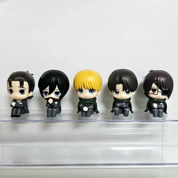 [BUNJANG] Attack on Titan Machiboke Final Season New Uniform Full Set Figure - Eren, Mikasa, Armin, Levi, Hange / 택포 7.3만) 진격의거인 마치보케 파이널시즌 신제복 풀세트/  에렌 미카사 아르민 리바이 한지 피규어