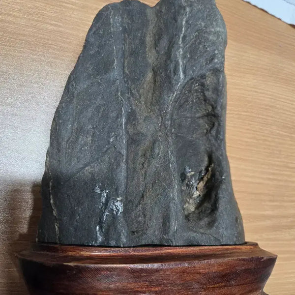 [BUNJANG] Namhangang Stone with Wooden Stand / 남한강 수석 원목 받침 포함