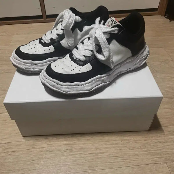 [BUNJANG] Mihara Yasuhiro Wayne OG Sole Leather Sneakers Black/White / (41)미하라야스히로 웨인 OG솔 레더 검흰
