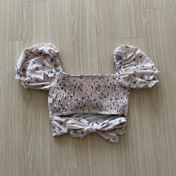 [BUNJANG] Shirring Blouse Bikini Swimsuit Top / 셔링 블라우스 비키니 수영복 상의