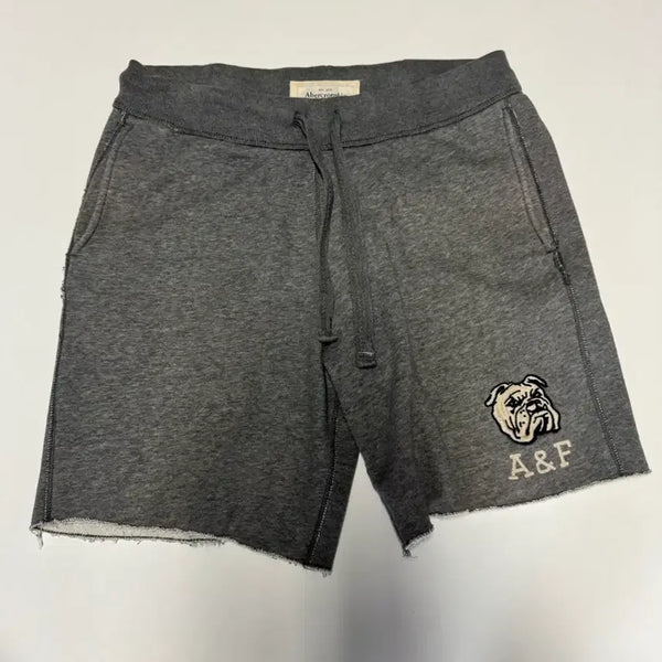 [BUNJANG] Abercrombie & Fitch Embroidered Bulldog Training Bermuda Shorts L Grey / 희귀!! 아베크롬비 불독 자수 트레이닝 버뮤다 반바지 L 그레이