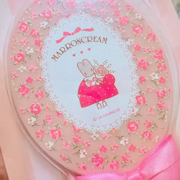 [BUNJANG] Sanrio Marron Cream Hand Mirror Pink Flower / 산리오 마론크림 손거울 핑크 플라워 새상품