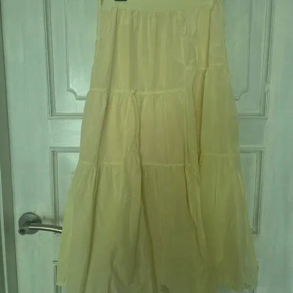 [BUNJANG] Time Flare Skirt Yellow / 타임 정품 플레어 스커트 55