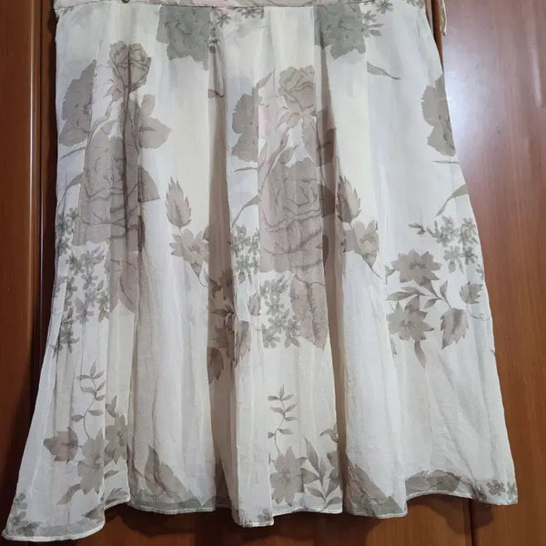 [BUNJANG] Silk Floral Flare Midi Skirt / 실크 플레어 스커트 꽃무늬
