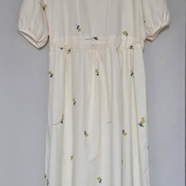 [BUNJANG] Lemon Yellow Puff Sleeve Dress - Size 95 / M)레몬옐로우 퍼프 소매 원피스 95사이즈