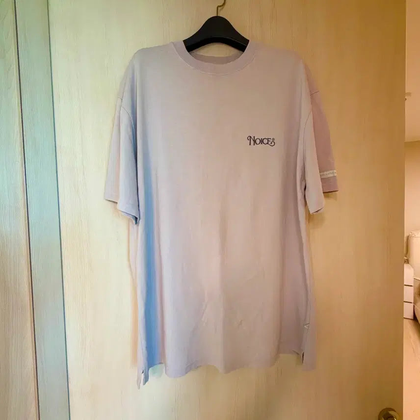 [BUNJANG] NOICE Short Sleeve T-Shirt Light Grey Lavender / 노이스 반팔티 라이트 그레이 라벤더