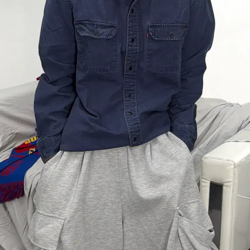 [BUNJANG] Levi's Navy Western Work Shirt L / 리바이스 네이비 웨스턴 워크 셔츠 L