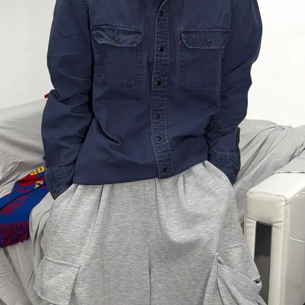 [BUNJANG] Levi's Navy Western Work Shirt L / 리바이스 네이비 웨스턴 워크 셔츠 L