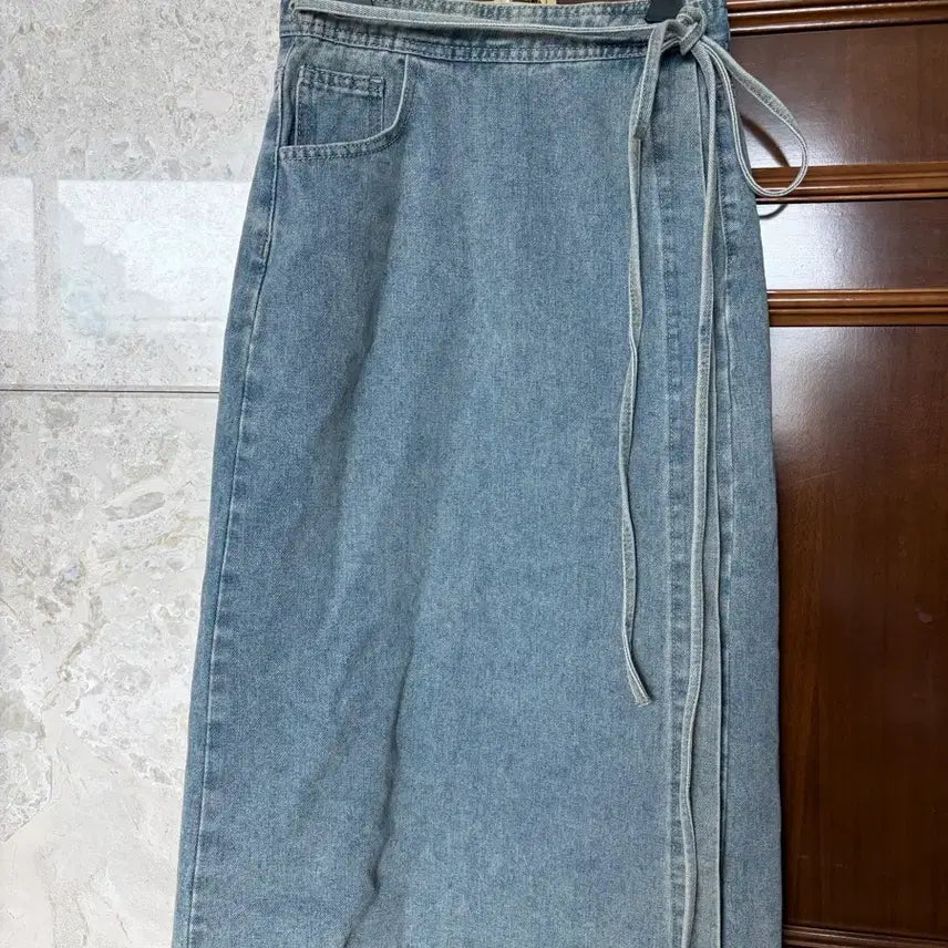 [BUNJANG] Denim Wrap Long Skirt / 랩 스커트 롱 데님 스커트