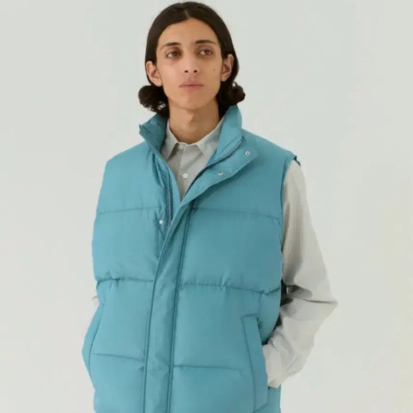 [BUNJANG] Auralee Light Blue Super Light Nylon Ripstop Down Vest / 오라리(Auralee) - 라이트 블루 컬러 슈퍼 라이트 나일론 립스톱 다운 베스트