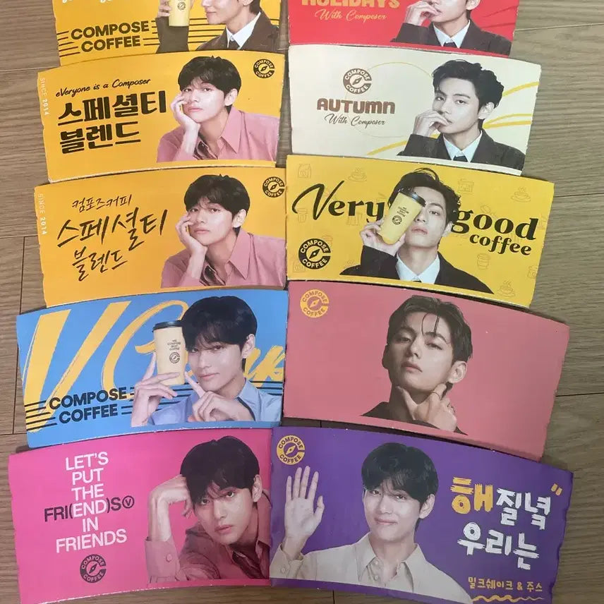 [BUNJANG] BTS V Compose Coffee Cup Holder Bundle Set / 뷔 컴포즈 컵홀더10개(일괄판매)