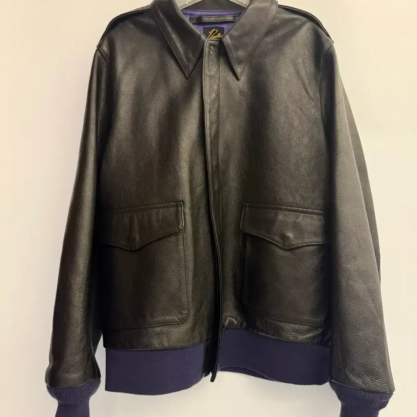 [BUNJANG] Needles A-2 Cowhide Leather Jacket / 니들스 가죽 자켓 needles - A-2 Jacket - Cowhide Lthr