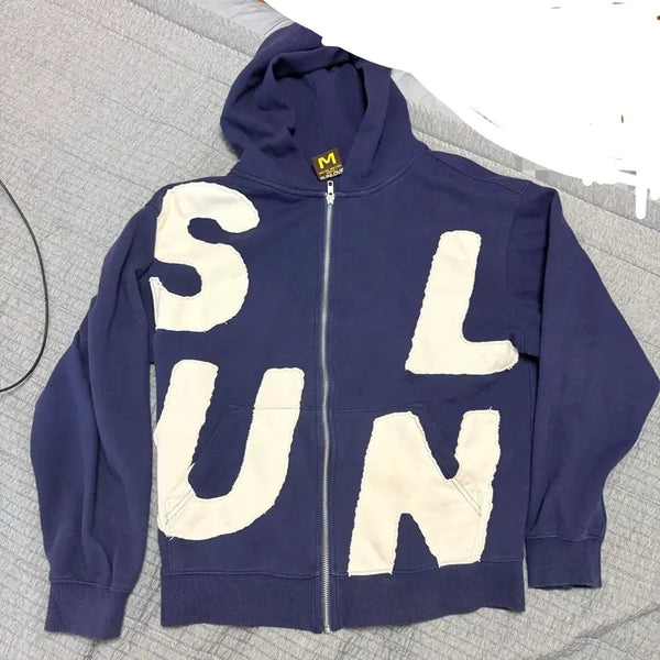 [BUNJANG] Sunlove Navy Hoodie Zip-Up M / 썬러브 후드집업 네이비 M