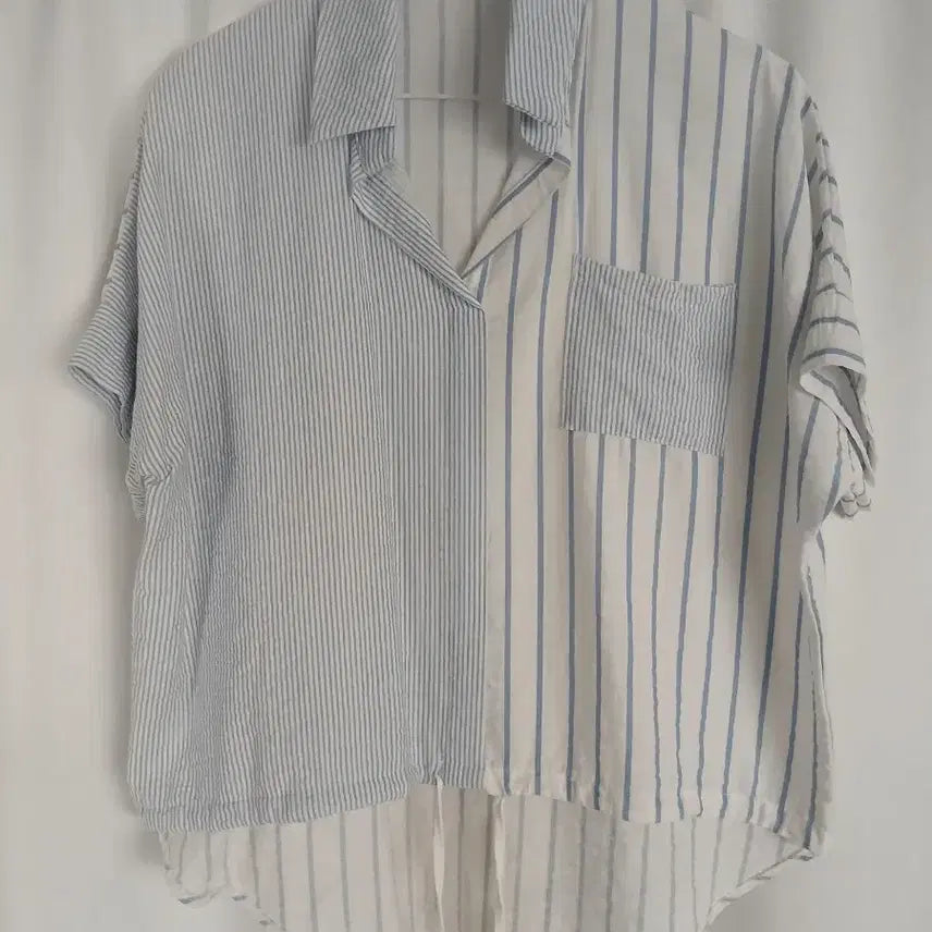 [BUNJANG] Stripe Patchwork Shirt / 스트라이프 패치워크 셔츠 F