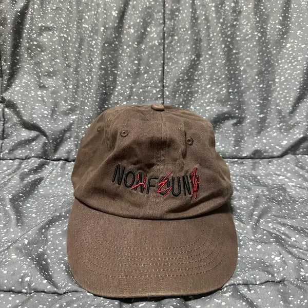 [BUNJANG] NO FOUND Washed Brown Ball Cap / 논파운드 NO FUN 볼캡 워시드 브라운