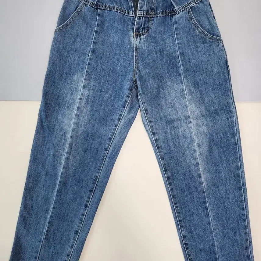 [BUNJANG] Women's Pintuck Banding Baggy Denim Pants / 여성용 핀턱 밴딩 배기 데님 팬츠