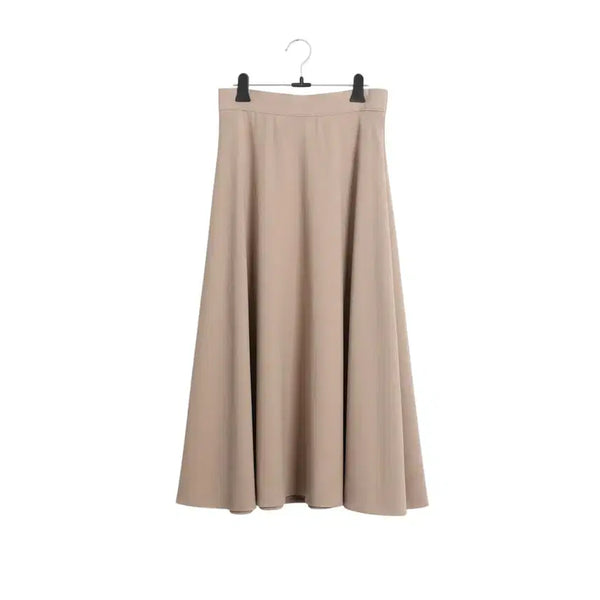 [BUNJANG] Women's Beige Back-Banded Flare Skirt / 여성F/ 베이지 뒷밴딩 플레어 스커트