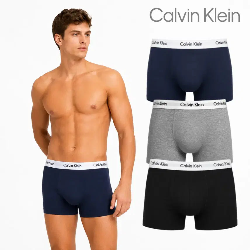 [BUNJANG] Calvin Klein Men's 3-Pack Boxer Briefs / 정품/새상품)캘빈클라인(CK) 남성 드로즈 팬티 3피스 (3종 구성)