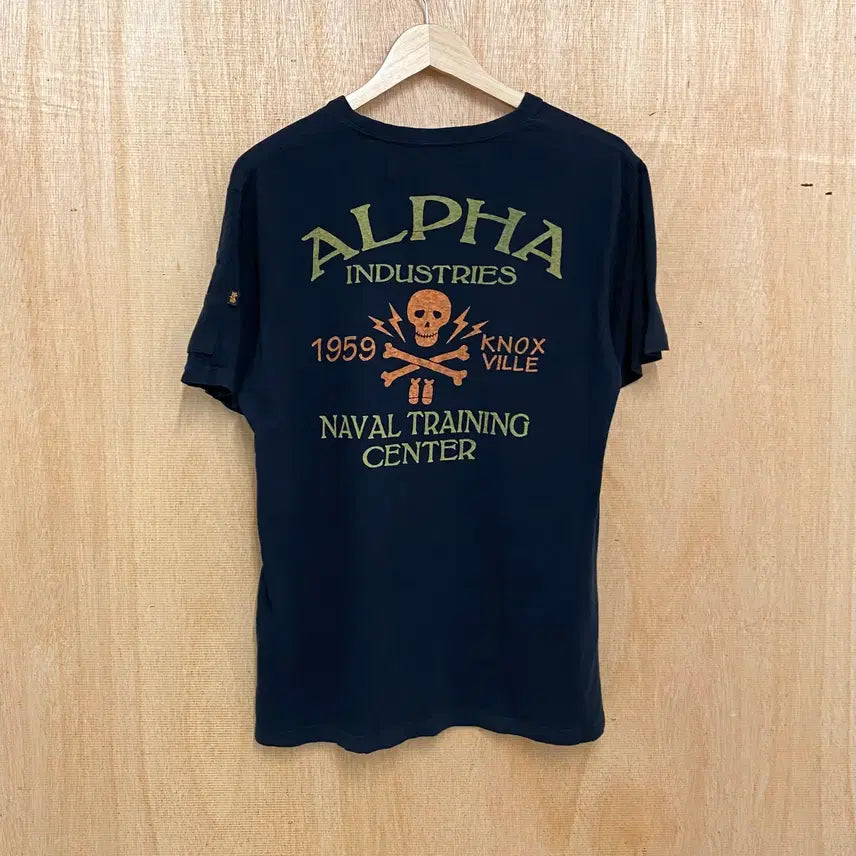 [BUNJANG] Alpha Industries Skull Military T-Shirt / 알파 인더스트리 스컬 밀리터리 티셔츠