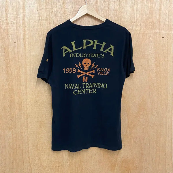 [BUNJANG] Alpha Industries Skull Military T-Shirt / 알파 인더스트리 스컬 밀리터리 티셔츠