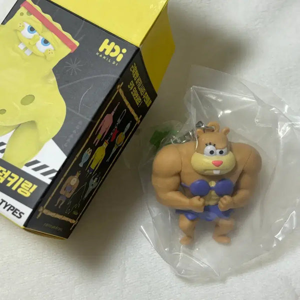 [BUNJANG] SpongeBob Muscle Bob SpongeBob & Sandy Cheeks Keychain Set / 스폰지밥 근육빵빵 키링 다람이