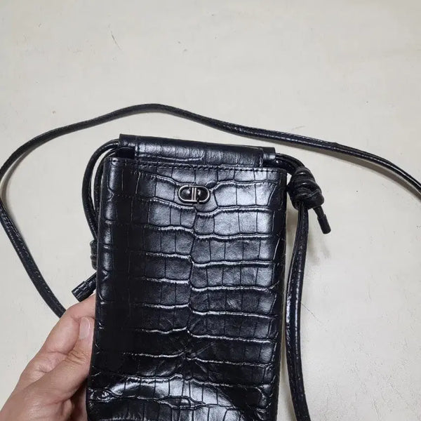 [BUNJANG] System Crocodile Pattern Mini Cross Bag / 한섬 시스템 크로커다일 크로스 미니백