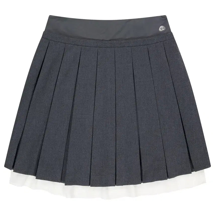 [BUNJANG] Coyseio Double Waisted Pleats Skirt Grey / coyseio 코이세이오 DOUBLE WAISTED PLEATS SKIRT GREY