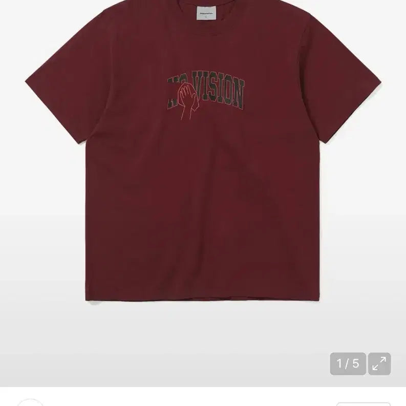 [BUNJANG] Thisisneverthat Vision Logo Short Sleeve T-Shirt Burgundy / 디스이즈네버댓 비전 반팔 티셔츠 버건