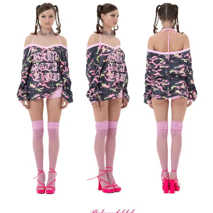 [BUNJANG] Babymetalclub Neon Pink Camo T-Shirt / 베이비메탈클럽 네온 핑크 카모 티셔츠
