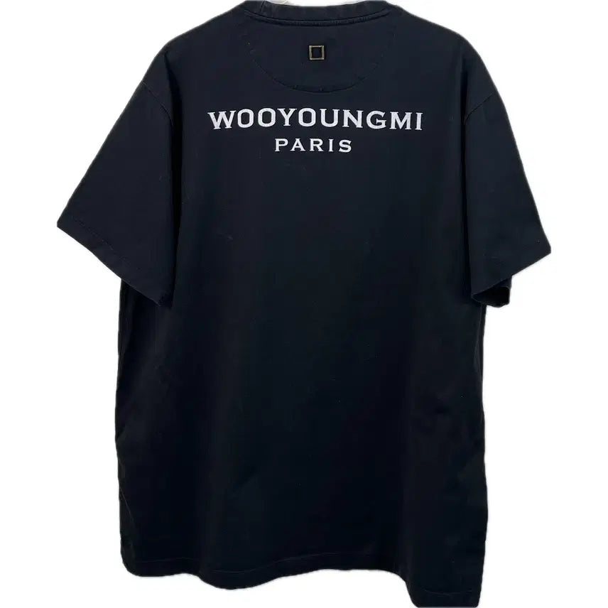 [BUNJANG] WOOYOUNGMI Black Back Logo Short Sleeve T-Shirt Size 50 / [50] 우영미 백로고 반팔 티셔츠
