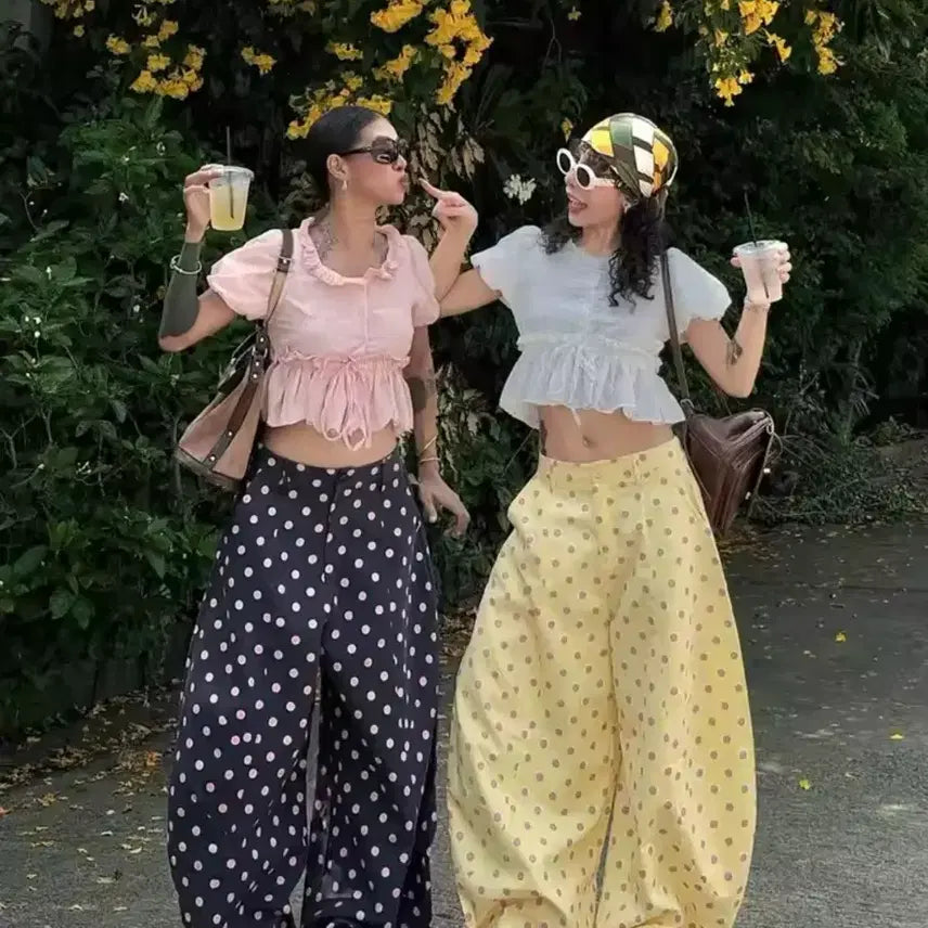 [BUNJANG] Polka Dot Balloon Hip Wide Leg Pants / (당일발송)하루특가 6만원대 상품 도트 벌룬 hip 와이드 레그 팬츠