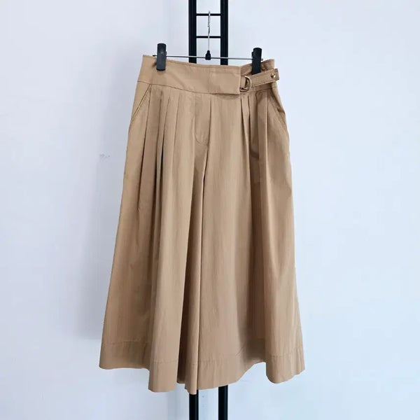 [BUNJANG] SJSJ Beige Pleated Wide Pants / 정품 에스제이 에스제이 SJSJ 베이지색 플리츠 와이드 팬츠