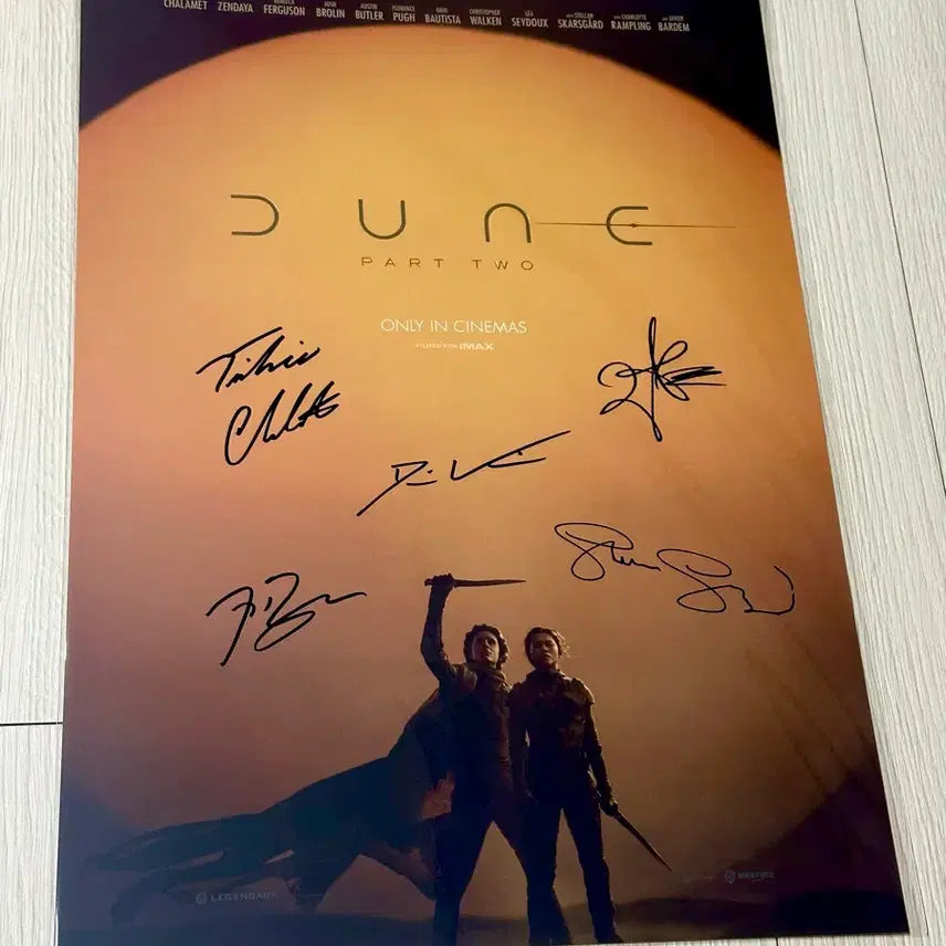 [BUNJANG] Dune Part One & Part Two Signed Print Poster (A3) / [초희귀한정판]영화 듄1 듄2 DUNE 싸인 인쇄 포스터(A3)