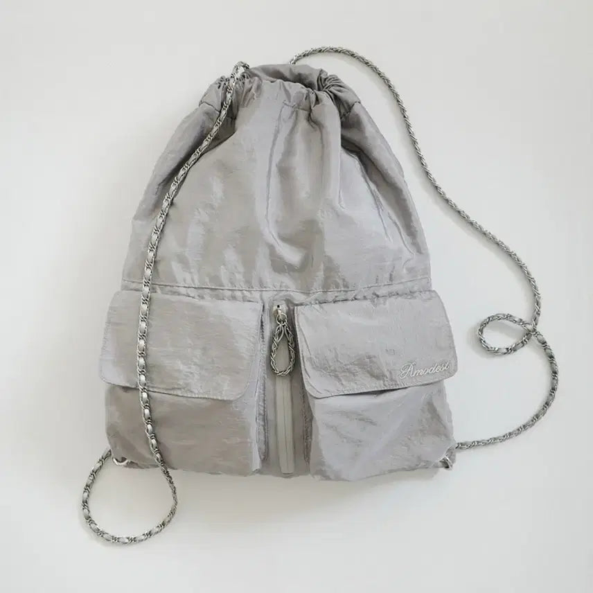 [BUNJANG] Modestmood Backpack Silver New / 모데스트무드 백팩 실버 새상품
