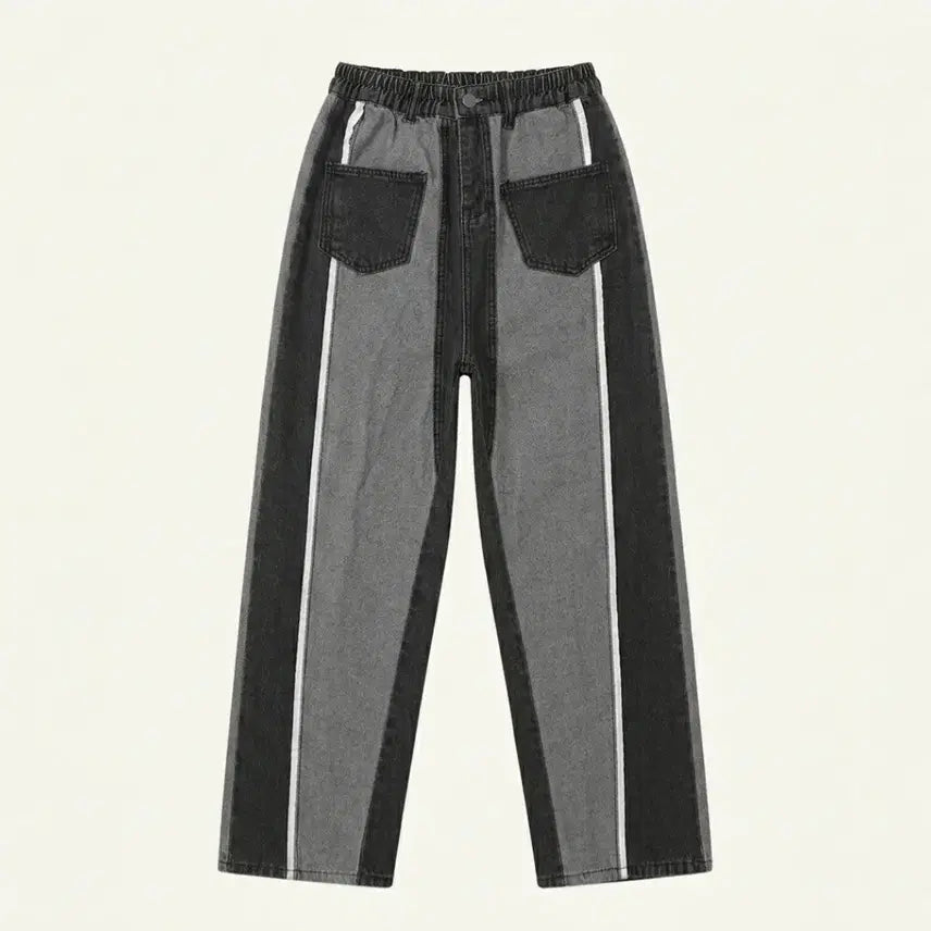 [BUNJANG] Two-Tone Wide Denim Pants / 투톤 와이드 데님 팬츠