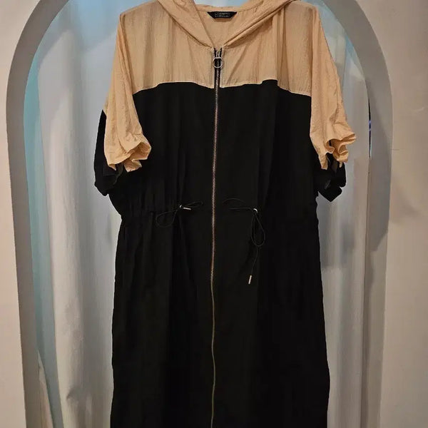 [BUNJANG] Egoist Two-Tone Hooded Maxi Dress / 에고이스트 원피스