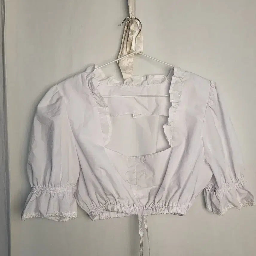 [BUNJANG] Vintage White Frill Antique Blouse / 빈티지 화이트 프릴 앤티크 블라우스