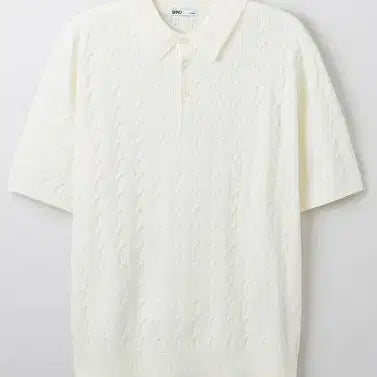 [BUNJANG] SPAO Cable Collar Short Sleeve Knit Ivory 2XL / SPAO 케이블 카라넥 반팔 니트 아이보리 2XL