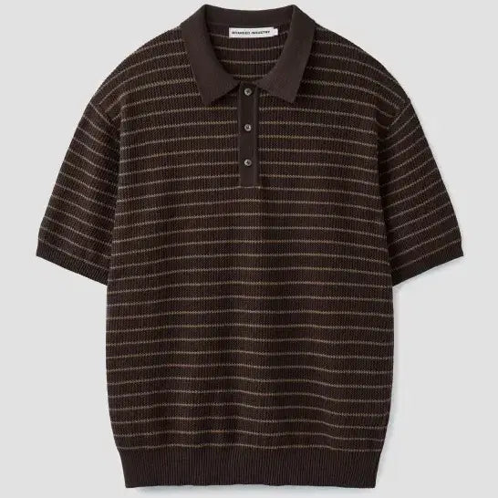 [BUNJANG] Branded Polo Knit Brown Stripe XL / 브랜디드 폴로 니트 브라운 스트라이프 XL 사이즈 팔아요~