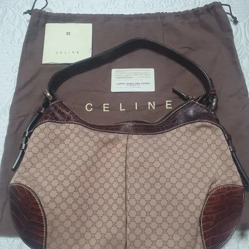 [BUNJANG] Celine Macadam Crocodile Leather Shoulder Bag / 셀린느 숄더백