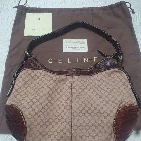 [BUNJANG] Celine Macadam Crocodile Leather Shoulder Bag / 셀린느 숄더백