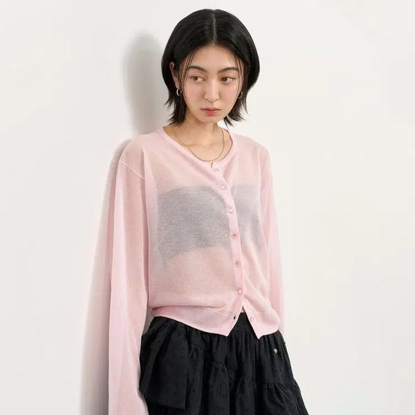 [BUNJANG] General Idea Packable Sheer Long Sleeve Cardigan / 제너럴아이디어 패커블 시어 롱 슬리브 가디건