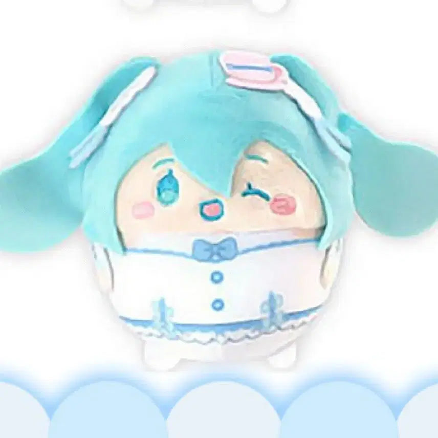 [BUNJANG] Hatsune Miku x Cinnamoroll Fuwacoro Ring Doll Keychain / 미쿠 시나모롤 후와코로링 인형 키링