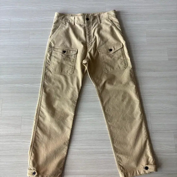 [BUNJANG] Uniform Bridge Pocket Cargo Pants Beige Cotton / 유니폼브릿지 포켓 팬츠 카고팬츠 바지 L