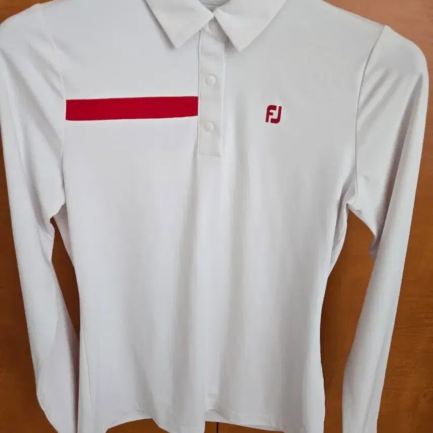 [BUNJANG] Footjoy Women's Long Sleeve Performance Golf Shirt White/Red M / FJ골프웨어 여성 긴팔 흰색/빨강 포인트 팝니다.풋조이