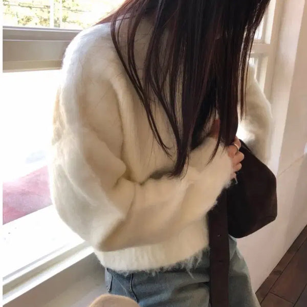 [BUNJANG] Hereb4 Pompom Knit Ivory / hereb4 히얼비포 폼폼 니트 아이보리