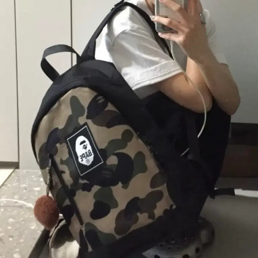 [BUNJANG] BAPE Backpack + Keyring Set / (당일배송) 베이프 백팩 + 키링 세트 일본잡지부록 BAPE 가방